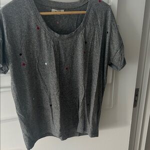 Madewell Gray Short Sleeve Tee with Colorful Accents